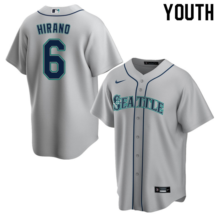 Nike Youth #6 Yoshihisa Hirano Seattle Mariners Baseball Jerseys Sale-Gray